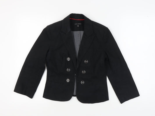 Laura Ashley Women's Black Double-Breasted Blazer UK 8