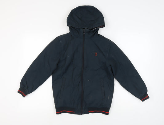 Next Boys Blue Hooded Jacket 10 Years Winter Zip