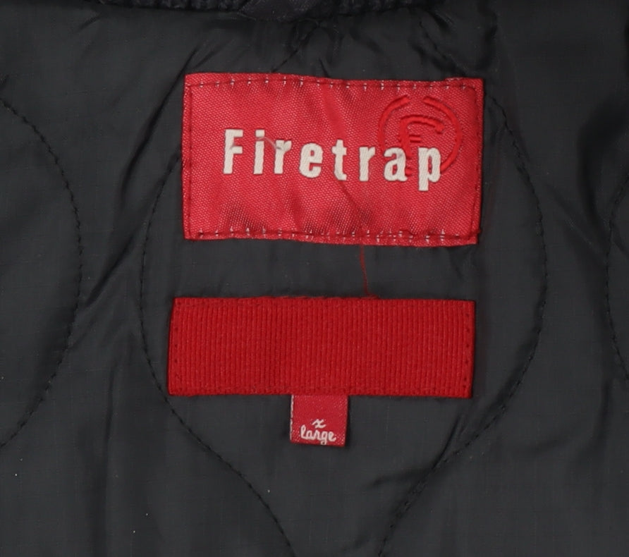 Firetrap Men's Black Hooded Parka Jacket XL