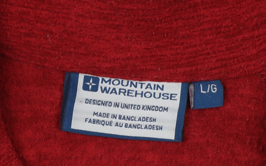 Mountain Warehouse Men's Red 1/4 Zip Fleece Sweatshirt L