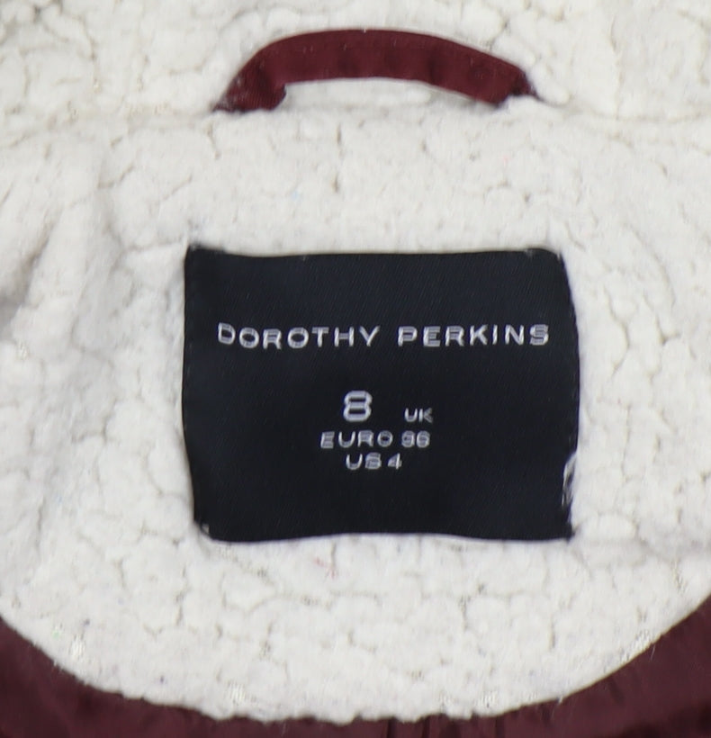 Dorothy Perkins Women’s Red Parka Jacket Size 8