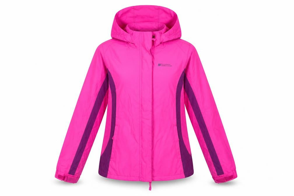 Front view of Mountain Warehouse girls’ pink 3-in-1 jacket, size 13, years