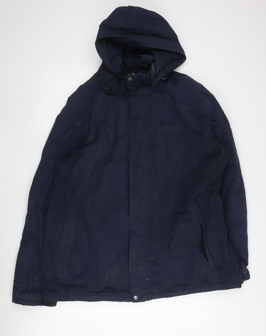 Regatta Men's 2XL Blue Waterproof Hooded Rain Coat