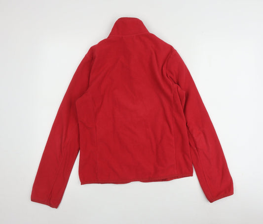 Adidas Women's Red Full Zip Fleece Jacket Size 12