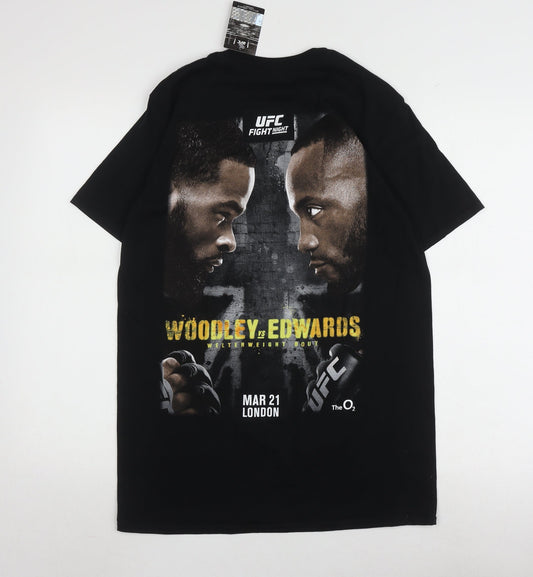 UFC Men's Black Medium Sports T-Shirt, Graphic Print