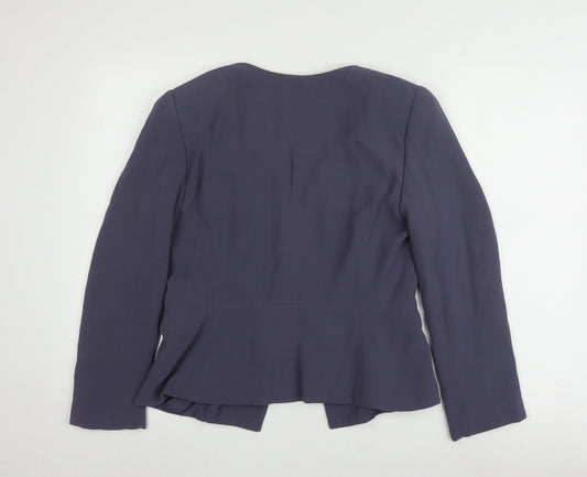 Giorgio Armani Women's Blue Silk Suit Jacket Size 16