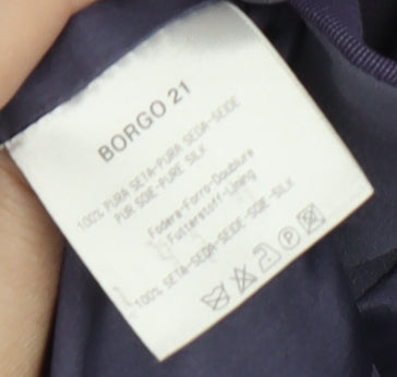 Giorgio Armani Women's Blue Silk Suit Jacket Size 16