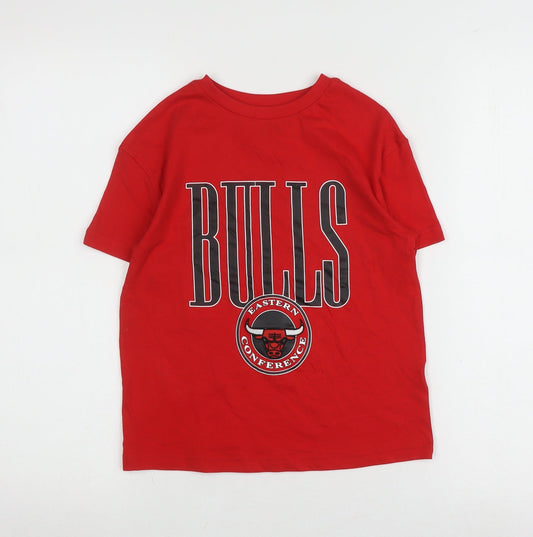 NBA Boys Red Bulls Graphic T-Shirt 6-7 Years Casual Sportswear