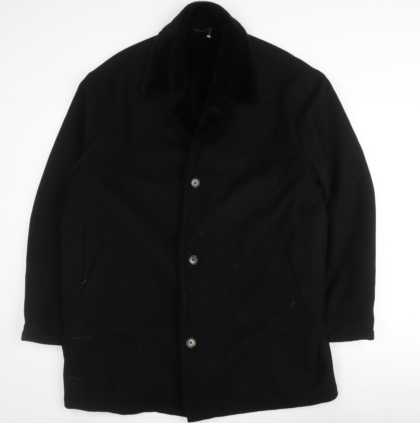Daniel Hechter Men's Black Wool Coat
