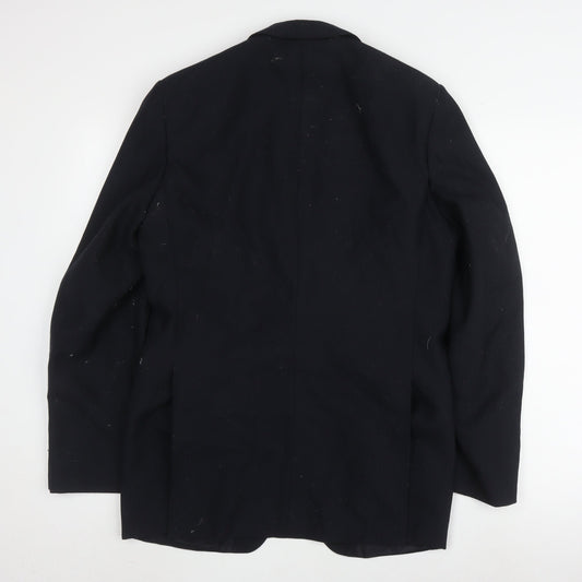 Modena Men's Black Blazer, Size 38R, Two-Button Formal