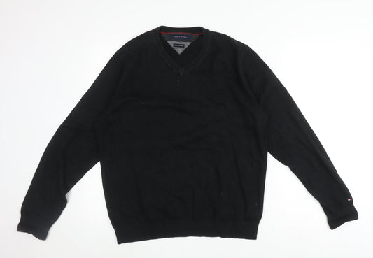 Tommy Hilfiger Men's Black V-Neck Pullover, Size L