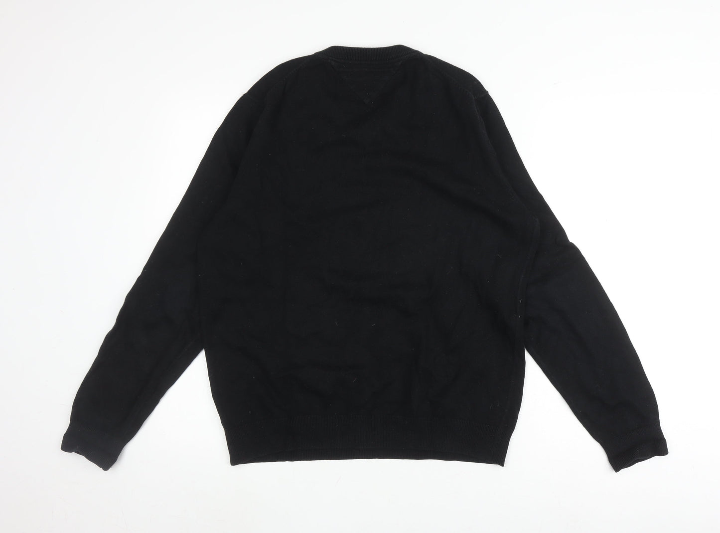 Tommy Hilfiger Men's Black V-Neck Pullover, Size L