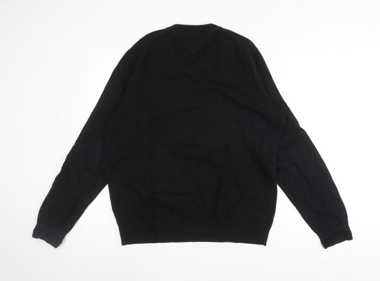 Tommy Hilfiger Men's Black V-Neck Pullover, Size L