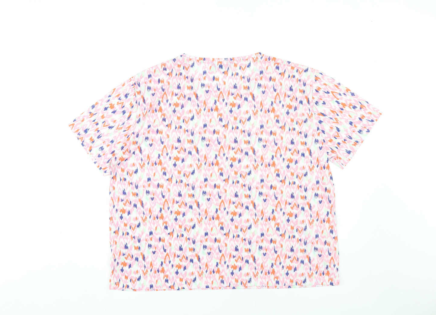 Marks and Spencer Women’s Pink Geometric T-Shirt Size 18