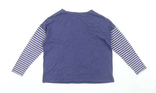Joules Women's Blue Striped Long Sleeve T-Shirt Size 14