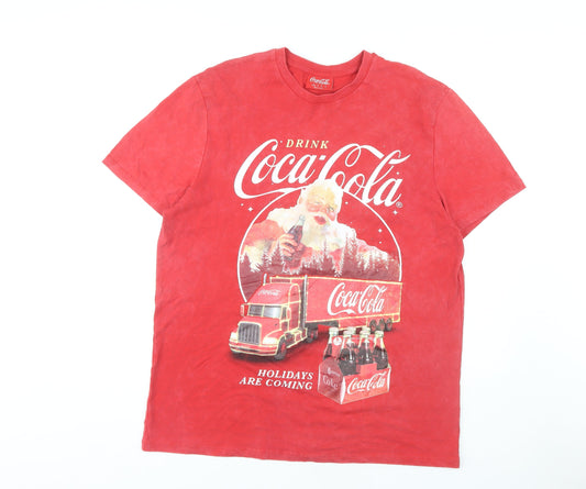 Coca-Cola Men's Red Christmas XL Graphic T-Shirt
