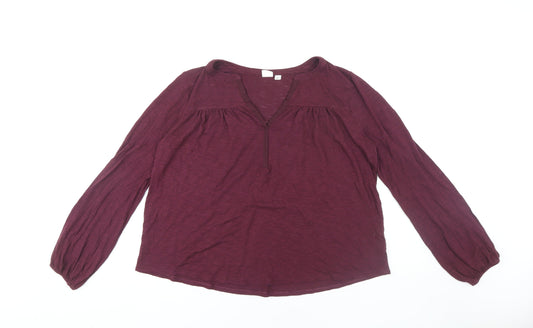 GAP Women's Red Long Sleeve Tunic Blouse M