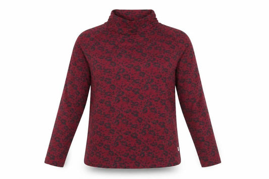 FatFace Women's Red Animal Print High Neck Top