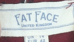 Fat Face Women's Red Animal Print High Neck Top