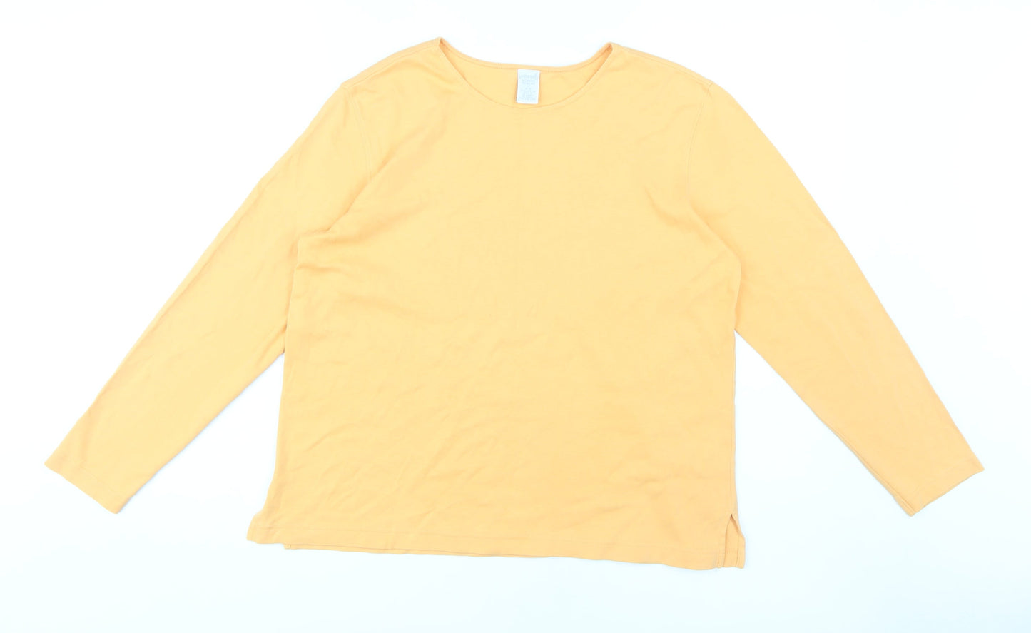 Lands' End Women's Orange M Basic Long Sleeve T-Shirt