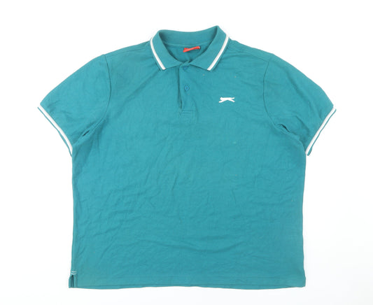 Slazenger Men's Green Polo Shirt 2XL Short Sleeve