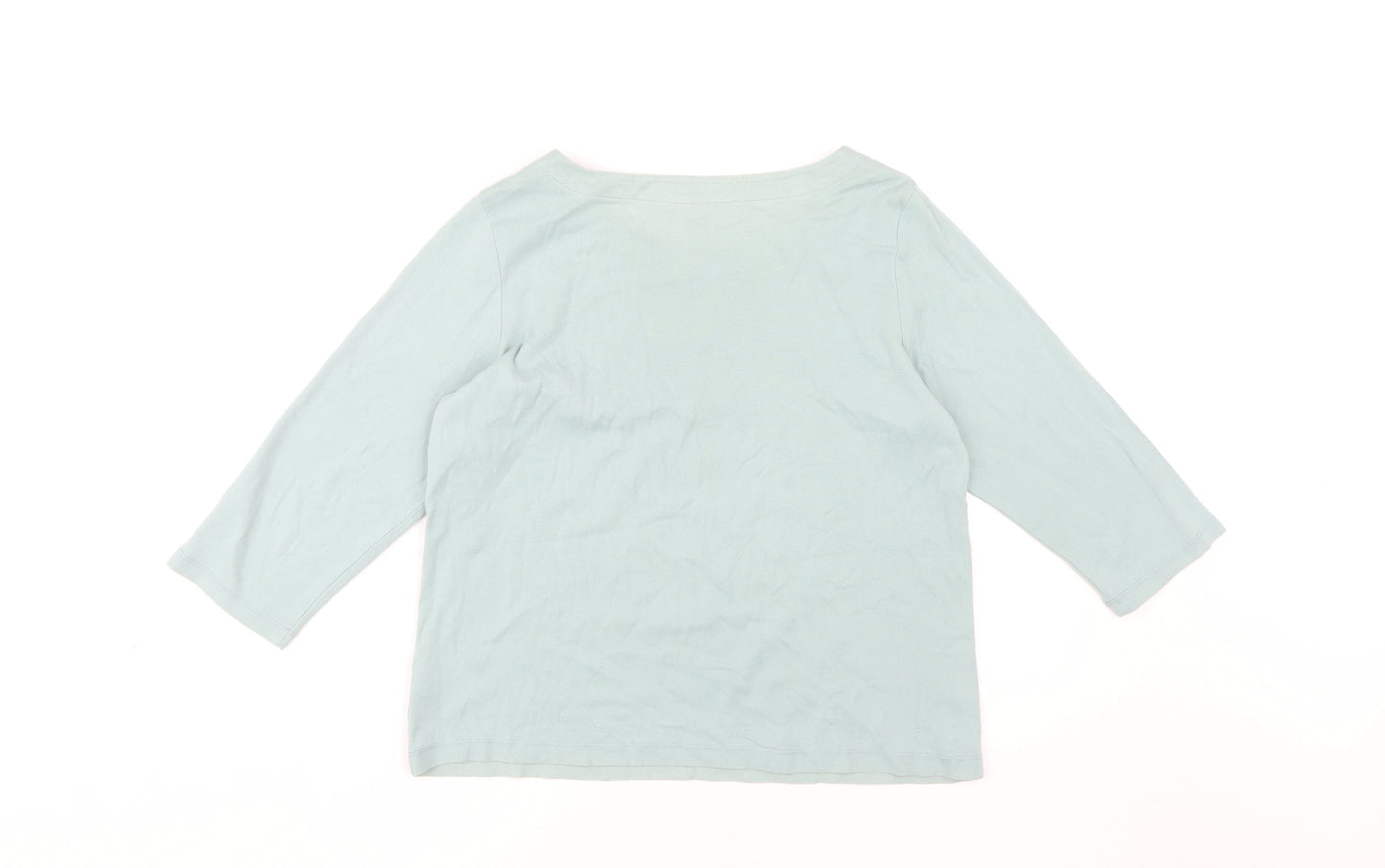 Marks and Spencer Blue 3/4 Sleeve T-Shirt UK 14