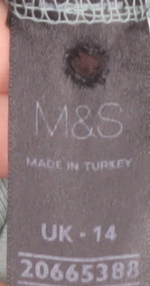 Marks and Spencer Blue 3/4 Sleeve T-Shirt UK 14