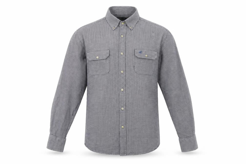 Pegasus Men's Blue Check Long Sleeve Button-Down Shirt