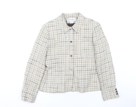 Jones Wear Women's Beige Check Tweed Jacket Size 10
