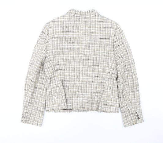 Jones Wear Women's Beige Check Tweed Jacket Size 10