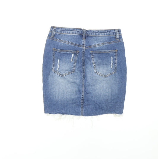 Wax Jean Women's Blue Denim Pencil Skirt - S