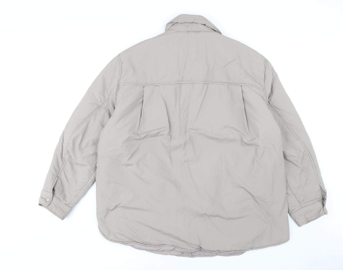 H&M Men's Beige Mid-Length Jacket L With Pockets
