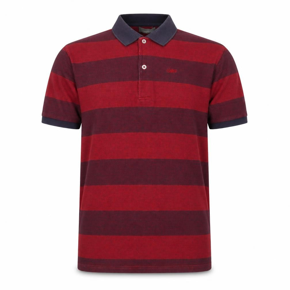 Jaeger Men's Red Striped Polo Shirt, Medium