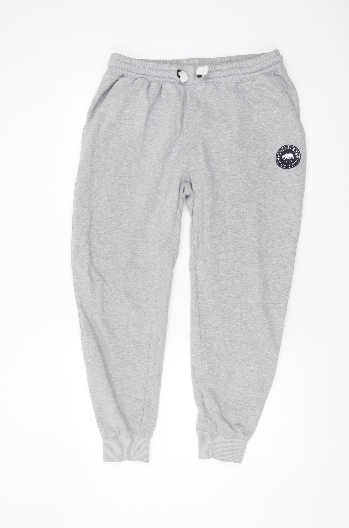 Soulcal & Co Men's Grey Joggers, Size L, Casual Wear
