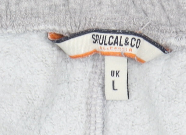 Soulcal & Co Men's Grey Joggers, Size L, Casual Wear