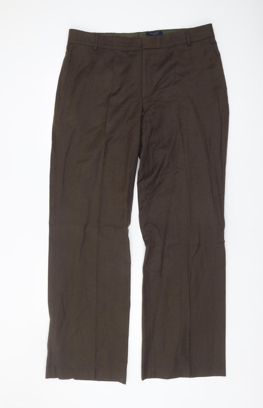 Ted Baker Men's Brown Dress Pants 36L Straight Leg