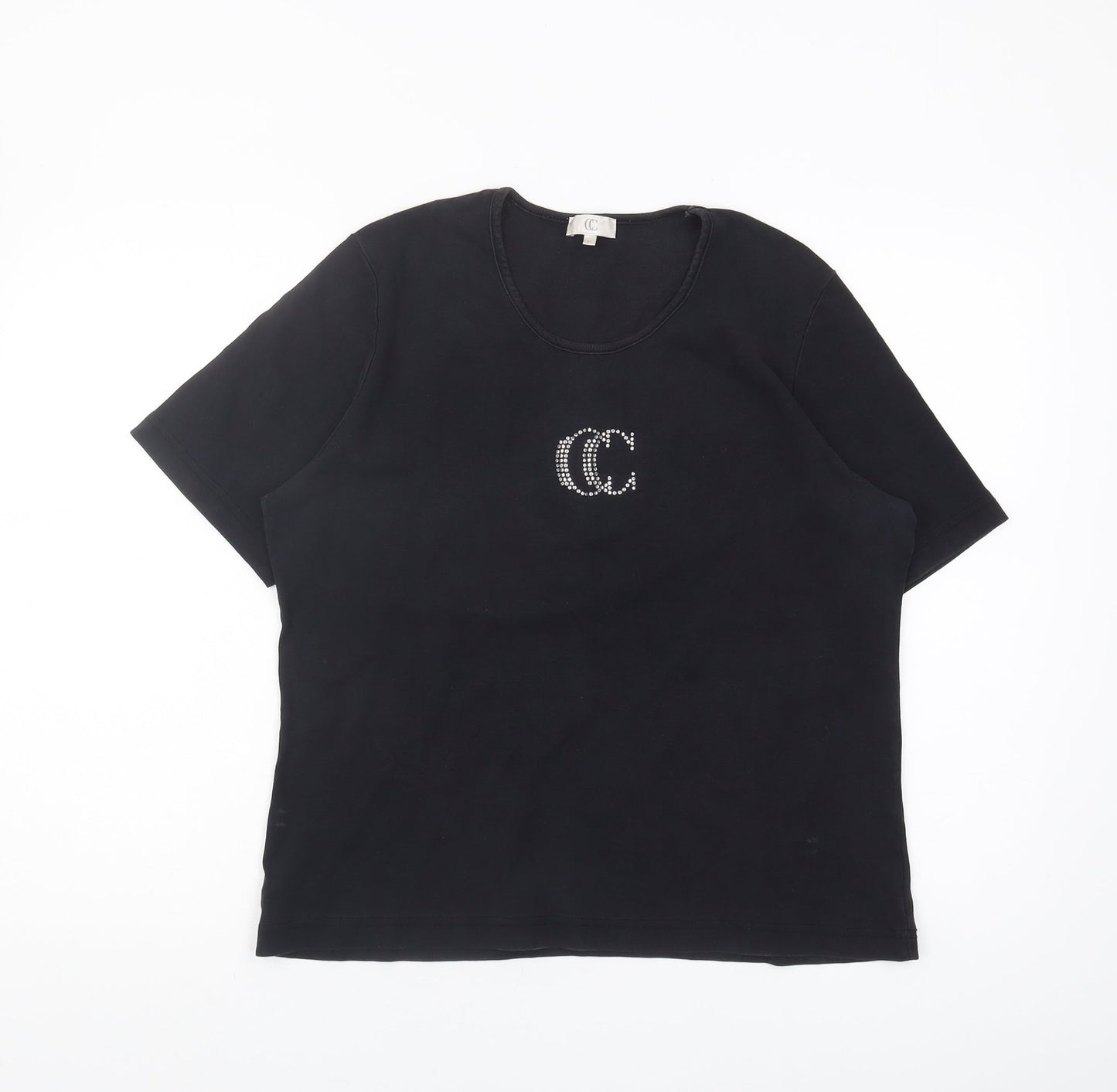 Women's Black XL Round Neck T-Shirt