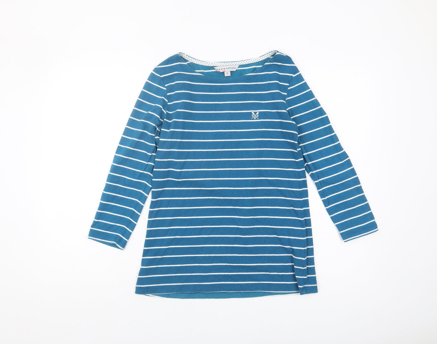 Crew Clothing Co. Women's Blue Striped Long Sleeve T-Shirt