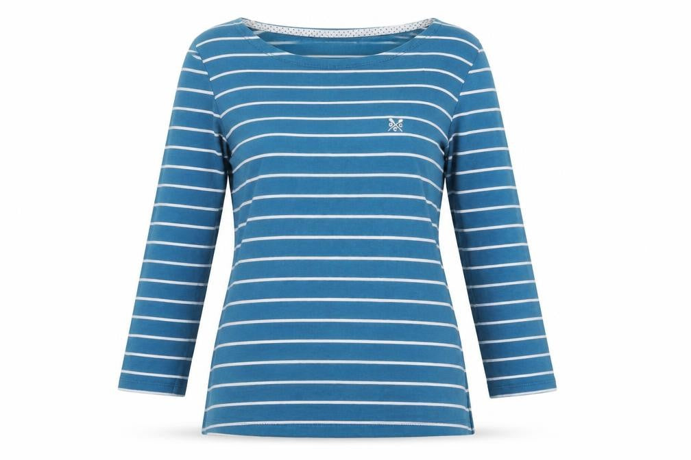 Womens UK Size 8 Crew Clothing Co. Blue 100% Cotton T-Shirt
