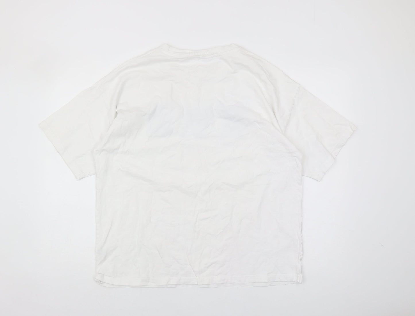 Disney White Stitch T-Shirt, Unisex, Medium, Casual