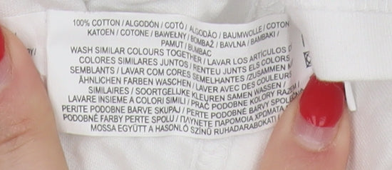 Disney White Stitch T-Shirt, Unisex, Medium, Casual