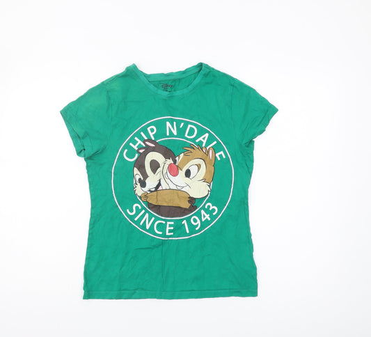 Disney Women’s Green Chip N' Dale T-Shirt 2XS 4-6
