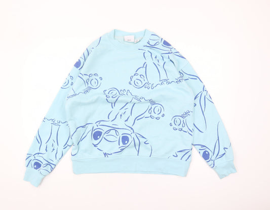 Disney Women’s Blue XS Stitch Pullover Sweatshirt