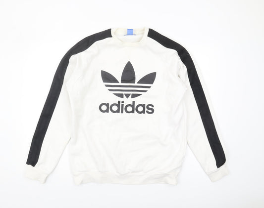 Adidas Men’s White Pullover Logo Sweatshirt - M