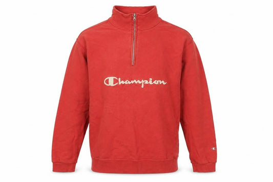 Unisex Adults UK S Regular Champion Red 1/4 Zip Sweatshirt