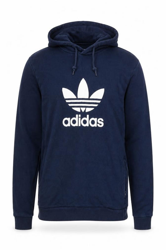 Mens UK M Regular adidas Blue Pullover Hoodie