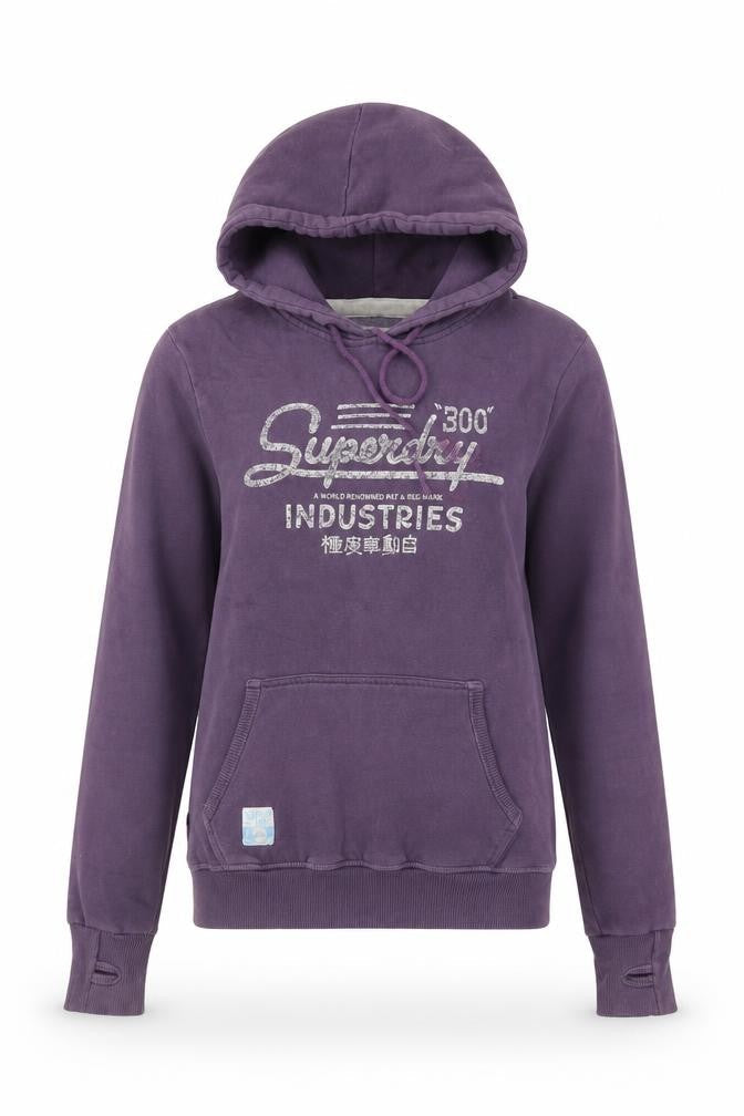 Womens UK S Regular Superdry Purple Pullover Hoodie