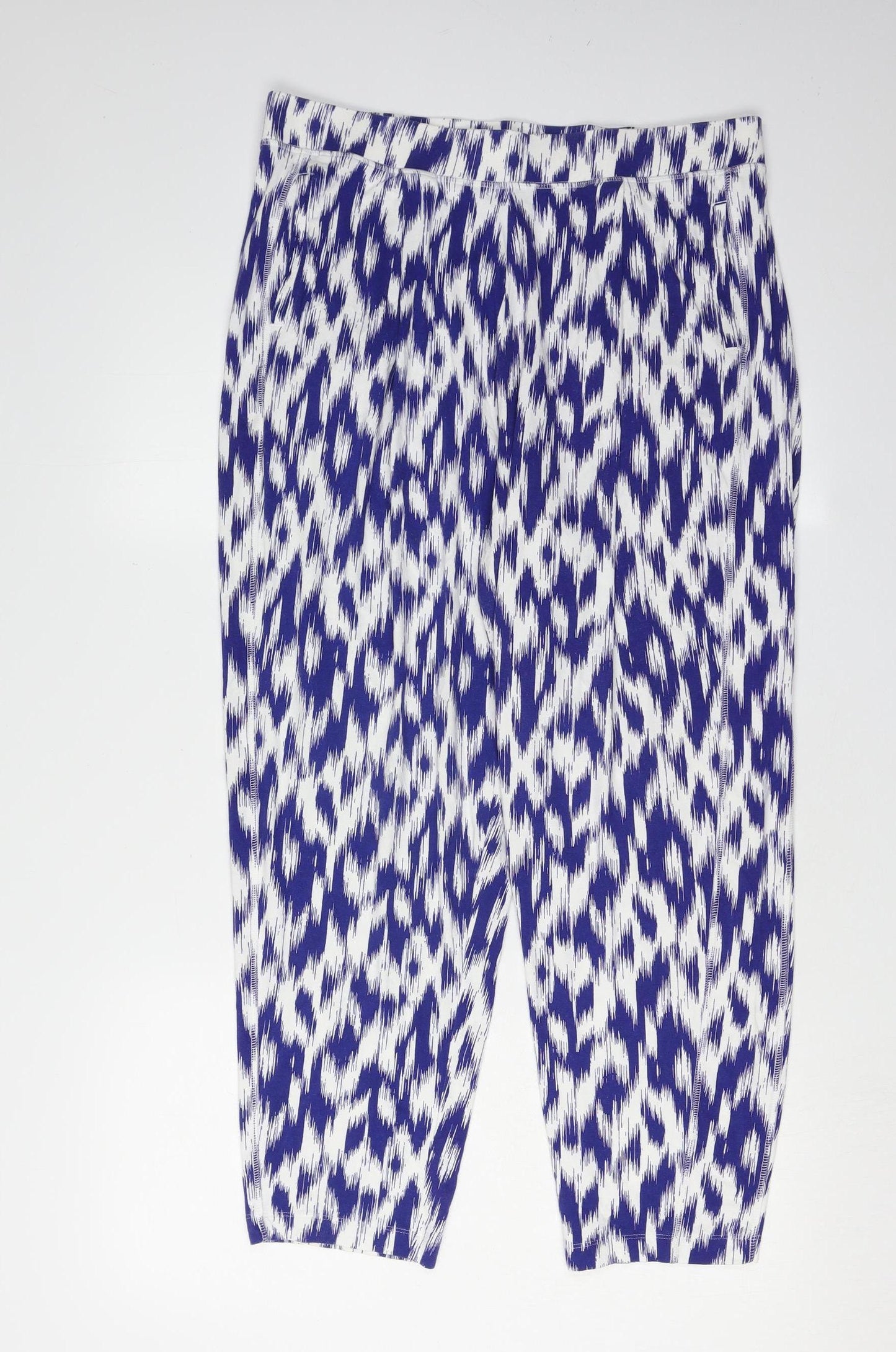 Marks and Spencer Women's Blue Animal Print Trousers