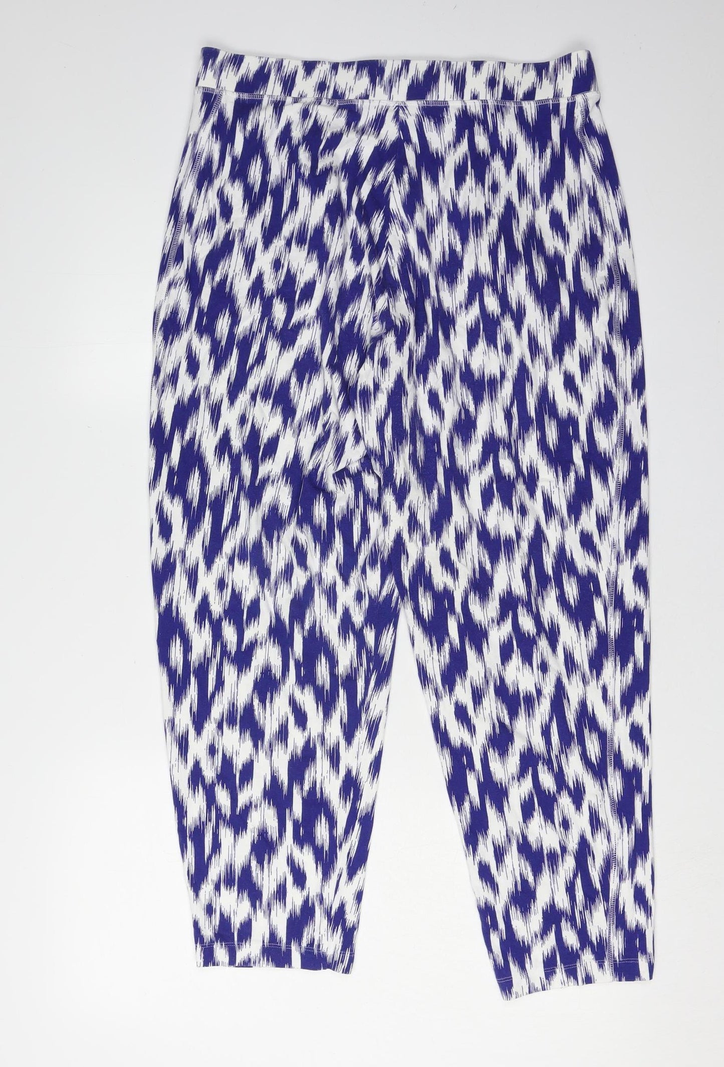 Marks and Spencer Women's Blue Animal Print Trousers