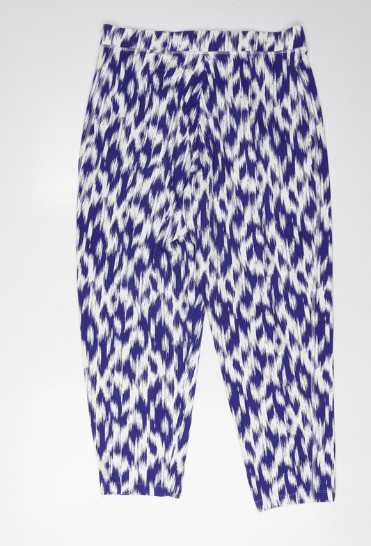 Marks and Spencer Women's Blue Animal Print Trousers